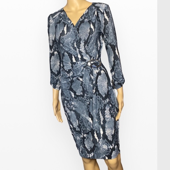 CACHE Faux wrap snake print silver buckle S - Picture 2 of 8